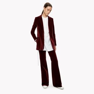 Theory red velvet blazer